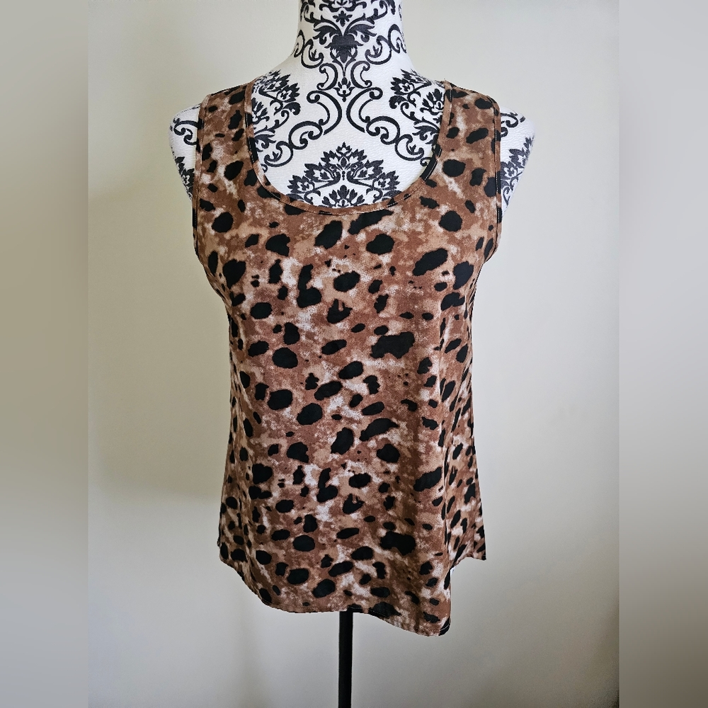 Edge Leopard Print High/Low Keyhole Tank - Picture 3 of 12